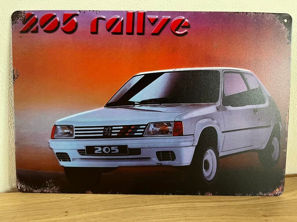 Peugeot 205 rally metalen plaat, Ophalen of Verzenden, Zo goed als nieuw