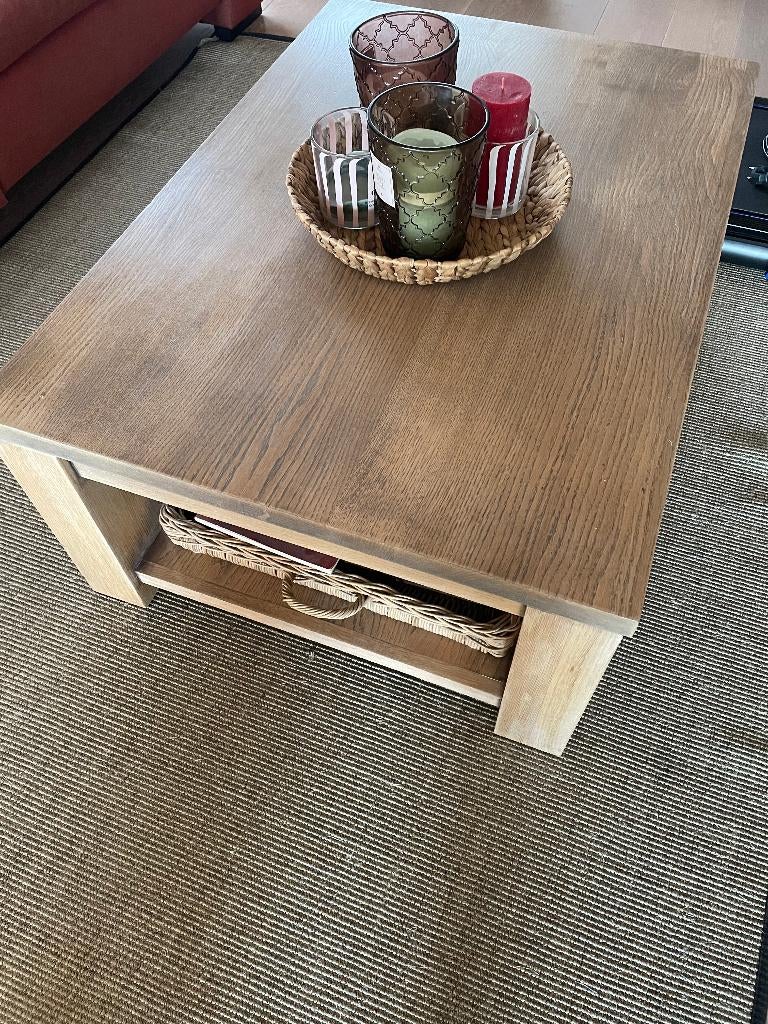 salontafel eik, Maison & Meubles, Tables | Tables de salon, 100 à 150 cm, Moins de 50 cm, Landelijk, Enlèvement
