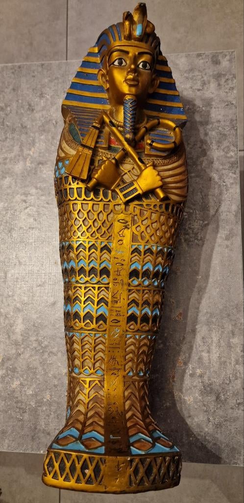 TOUTÂNKHAMUN sarcofaag + kleine binnensarcofaag 5,10KG, Antiek en Kunst, Ophalen