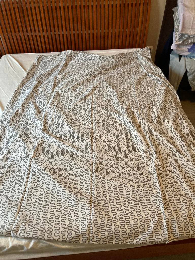 Housse de couette 1 personne avec taie d'oreiller Blanc noir, Enlèvement ou Envoi, Comme neuf, Une personne, Blanc