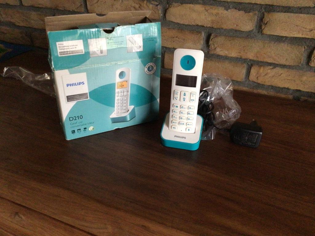 Philips D210 draadloze telefoon, Telecommunicatie, Ophalen of Verzenden, Zo goed als nieuw, 1 handset