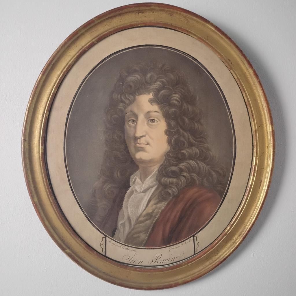 Portrait de Jean Racine gravé classique fin 18e, Enlèvement