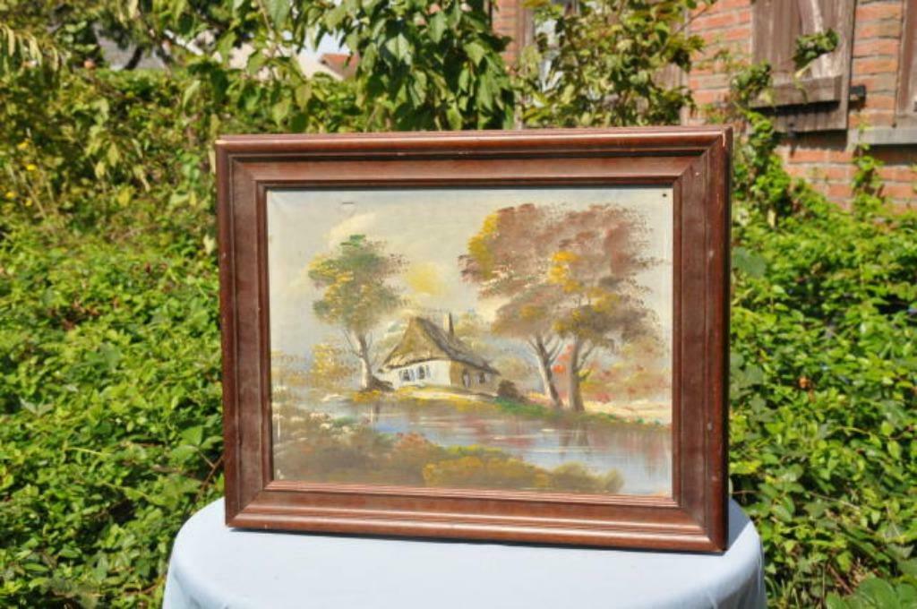 § hst chaumiere au bord de l'eau, Antiquités & Art, Enlèvement ou Envoi