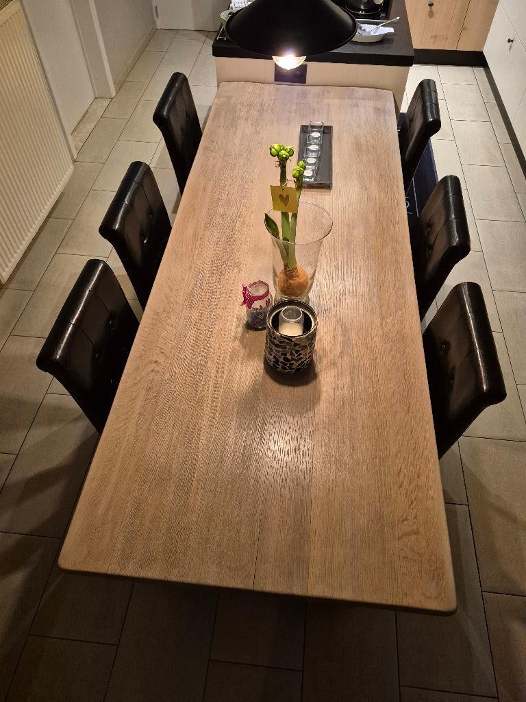 kloostertafel met karakter en 6 stoelen, Autres couleurs, Enlèvement, Utilisé, 75 cm ou plus