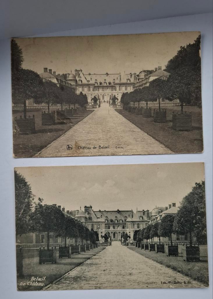 Beloeil, le Château. Le lot de 2 cartes postales., Collections, Enlèvement ou Envoi, Affranchie, Hainaut