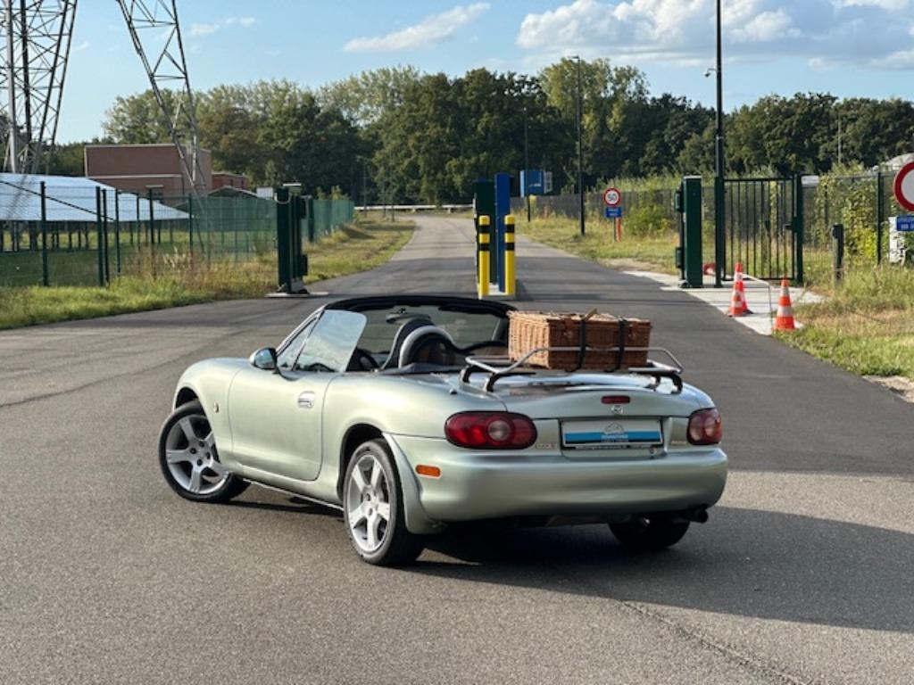 Mazda MX-5 1.8i 16v VVT Silver Blues | Leder | Zetelverw., Auto's, Mazda, 1025 kg, Achterwielaandrijving, 4 cilinders, Cabriolet