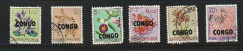 CONGO TIMBRES EMISSIONS « FLEURS 1952 » SURCHARGE « CONGO », Enlèvement ou Envoi, Autres pays, Affranchi