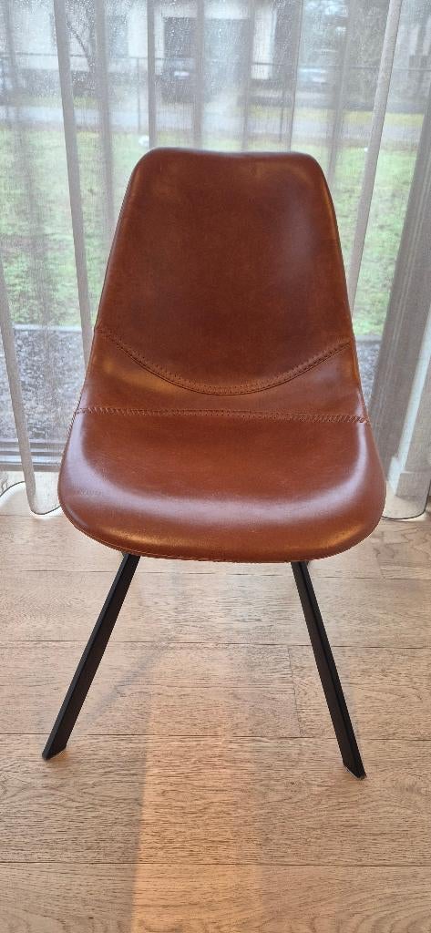 Tafelstoelen skai leder, Huis en Inrichting, Stoelen, Ophalen, Gebruikt, Bruin, Vier