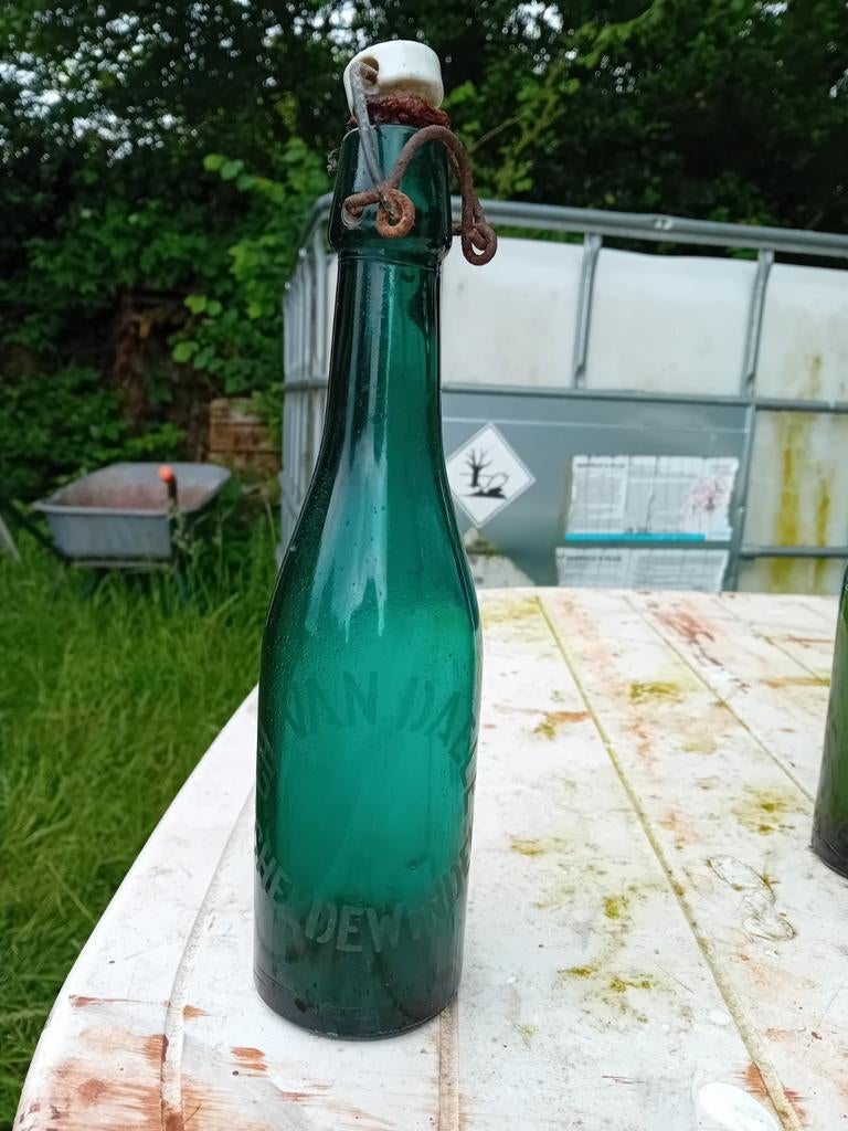 Oude vintage bierfles  Gh van Daele Scheldewindeke, Verzamelen, Biermerken, Ophalen of Verzenden, Gebruikt