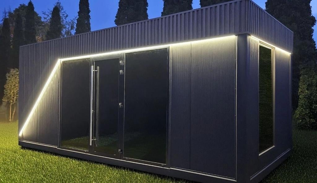 Modern paviljoen van 7  3 m inclusief LED voor buiten
