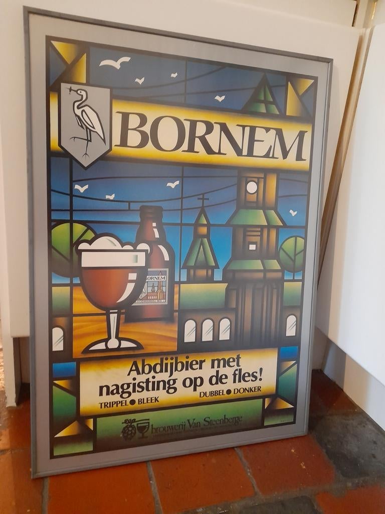 Grande affiche encadrée Bière de l'Abbaye de Bornem, Enlèvement ou Envoi, Comme neuf