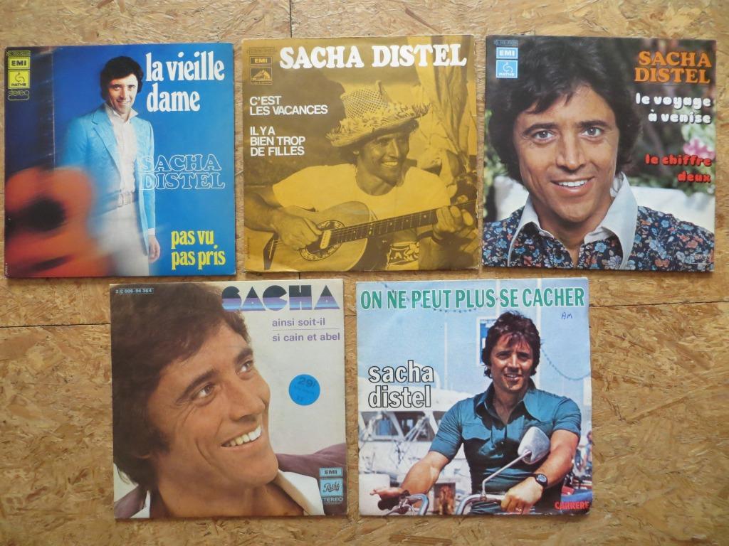 SACHA DISTEL - LOT DE 5 x 45 TOURS, CD & DVD, Single, Autres genres, Utilisé, 7 pouces