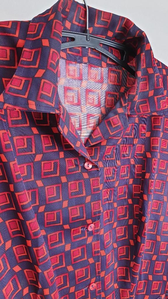 Robe - motifs Carré bleu, rougeâtre, Enlèvement ou Envoi, Comme neuf, Taille 46/48 (XL) ou plus grande, Autres couleurs