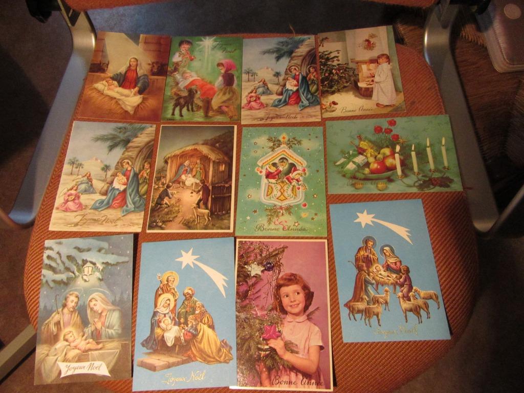 12 cartes de voeux fêtes de fin d'année "rétros", Enlèvement, Neuf