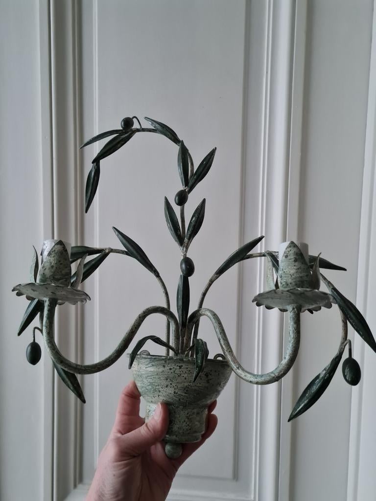 decoratieve Italiaanse wandarmatuur met olijven, 2 armen, Ophalen of Verzenden, Nieuw