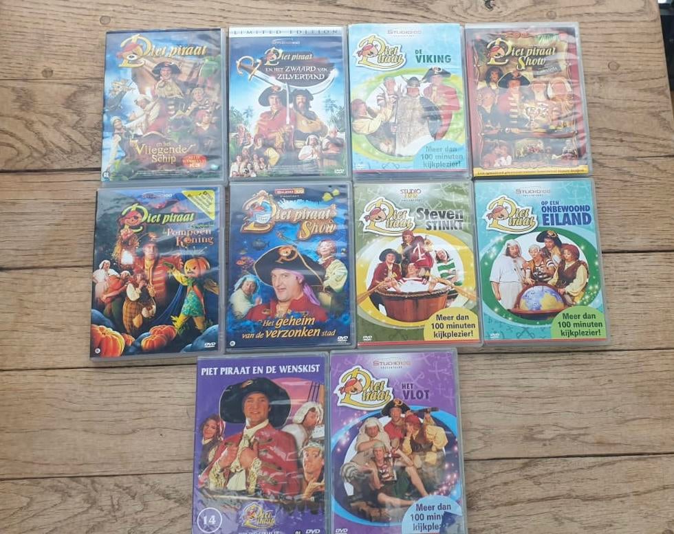 10 dvd’s Piet Piraat, Ophalen of Verzenden, Zo goed als nieuw