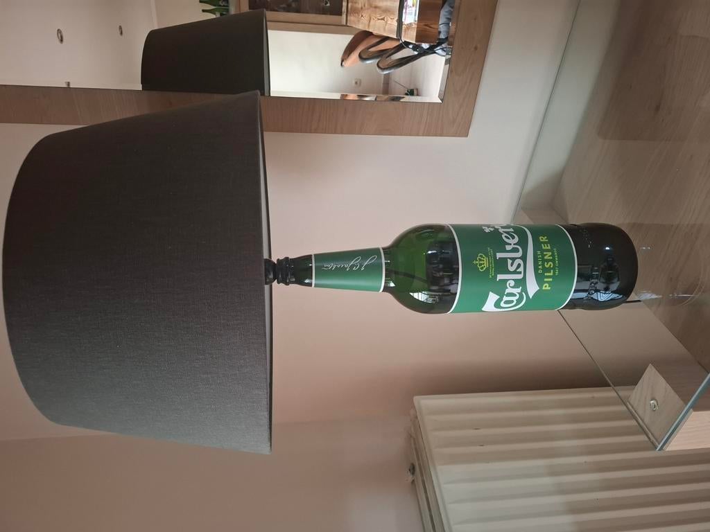 Grote Carlsberg-fles van 3 liter omgetoverd tot lamp, Ophalen of Verzenden, Nieuw