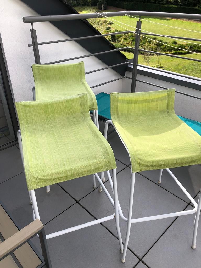 4 tabourets haut vert, Maison & Meubles, 4 tabourets, Enlèvement ou Envoi, Comme neuf