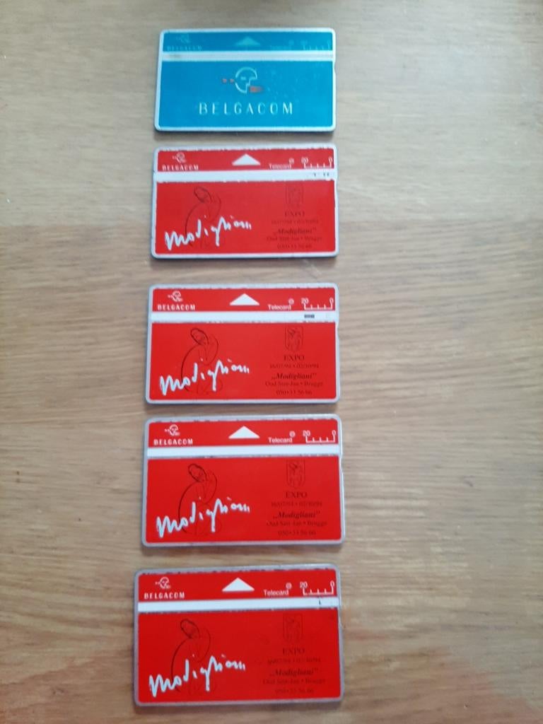 Belgacom Telecards Modigliani Expo Bruges 1994 (5 pièces), Enlèvement ou Envoi