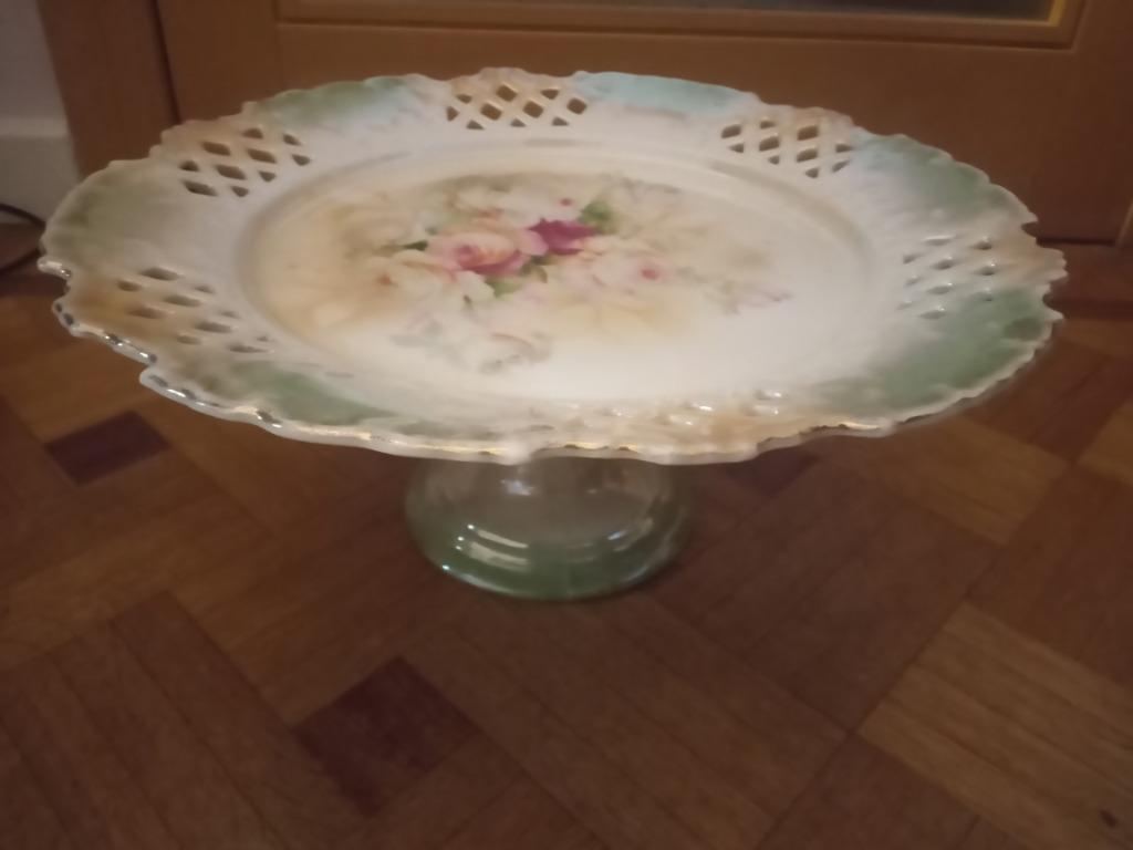 Grand plat à tarte sur pied ancien, Antiquités & Art, Enlèvement