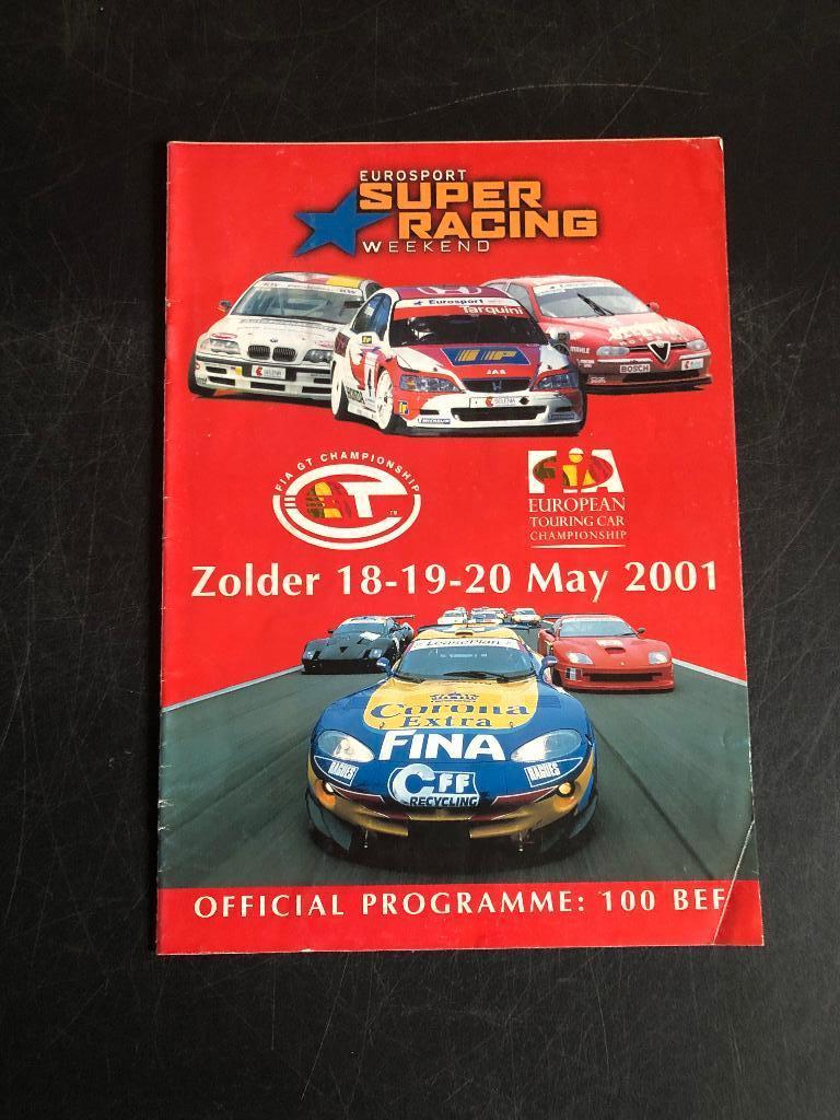 programma FIA GT Zolder 2001 circuit race Ferrari Alfa, Ophalen of Verzenden