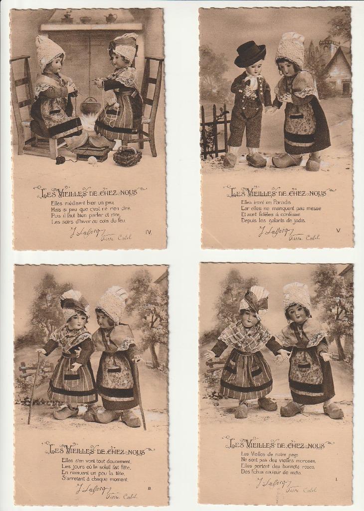 Lot 6 kaarten Les vieilles de chez nous Pop klomp Oudertjes, Verzamelen, Verzenden, Ongelopen, Klederdracht