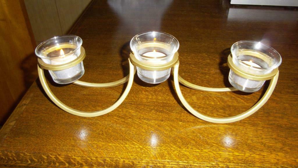 Bougeoir 3 pièces, Maison & Meubles, Accessoires pour la Maison | Bougeoirs & Bougies, Comme neuf, Chandelier, Métal, Enlèvement ou Envoi