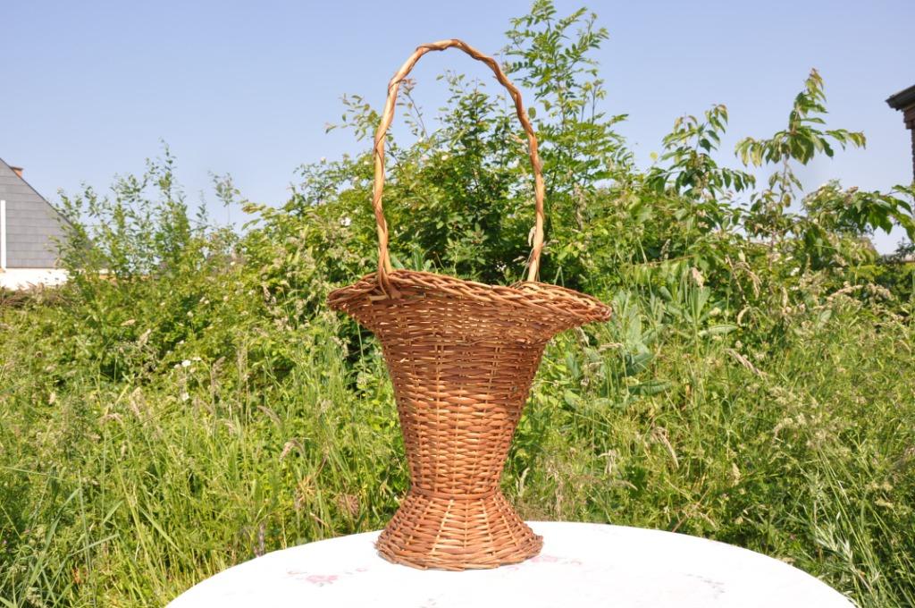 panier en rotin pour mariage baptême ou decoration, Ophalen, Mand, Zo goed als nieuw, Riet