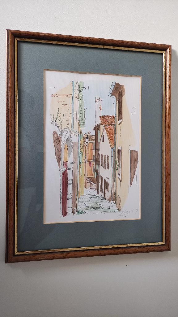 Aquarel met stadszicht in Poreç - Istrië, Ophalen