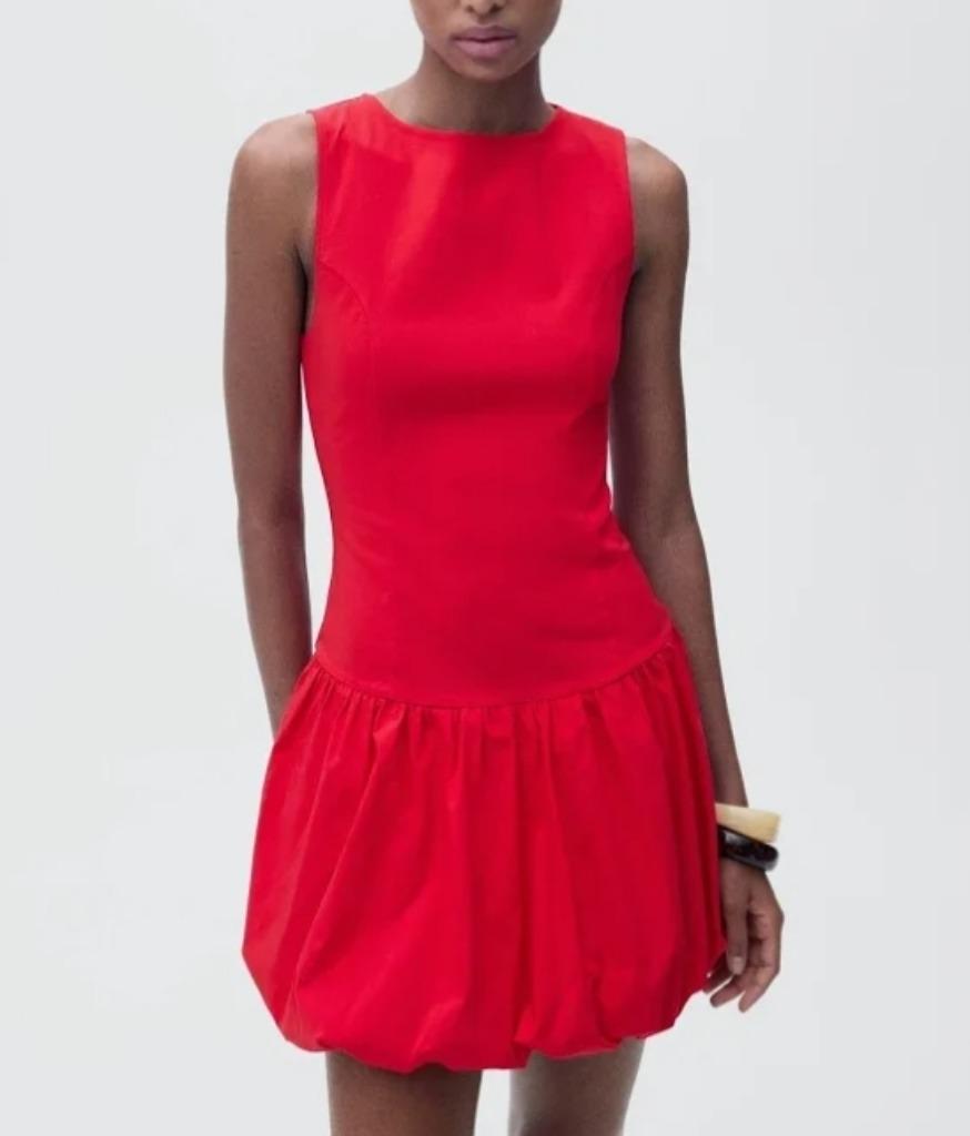 Super jolie robe en tissu rouge, une robe à voir OS, Taille 38/40 (M), Au-dessus du genou, Envoi, Neuf