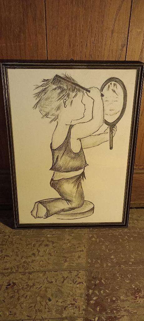 Tekening voor kinderen, 27x37, n409, Ophalen of Verzenden, Tekening, Potloodtekening