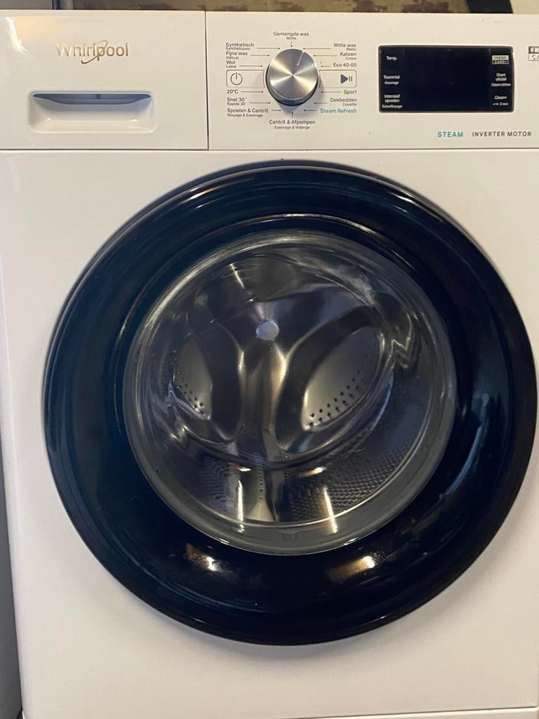 Machine à laver whirlpool 9kg, 1200 à 1600 tours, Programme lavage à la main, Comme neuf, Chargeur frontal