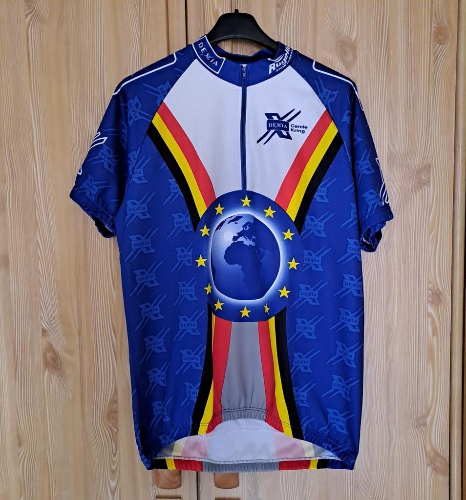 Maillot cycliste vintage DEXIA - Globe/EU/🇧🇪 XXL, Utilisé, Vêtements