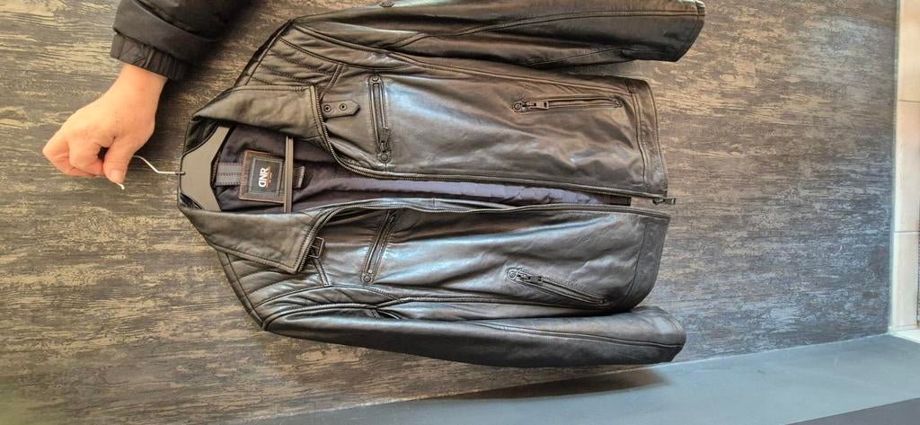 Lederen jas voor heren, Kleding | Heren, Jassen | Zomer, Ophalen, Zo goed als nieuw, Zwart