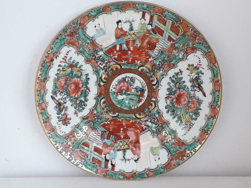 Chinees porselein Bord 210mm - Rose Medallion ca 1890, Antiek en Kunst, Ophalen of Verzenden