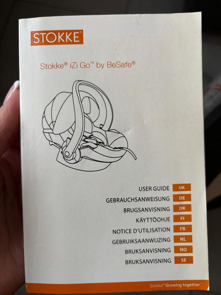 Stokke iZi Go by BeSafe autostoel in goede staat., Ophalen of Verzenden, Slaapstand, 0 t/m 10 kg, Overige merken