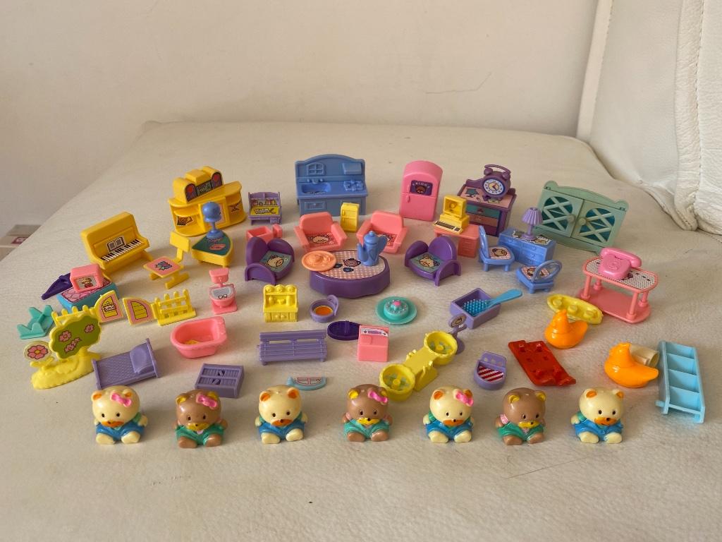 Lot Jouets vintage - rétro figurines ours avec accessoires :, Collections, Enlèvement ou Envoi, Comme neuf