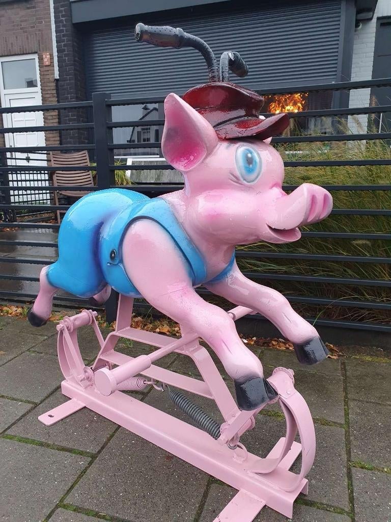 Schitterend houten kermis molen varken bernard kindt, Enlèvement, Comme neuf