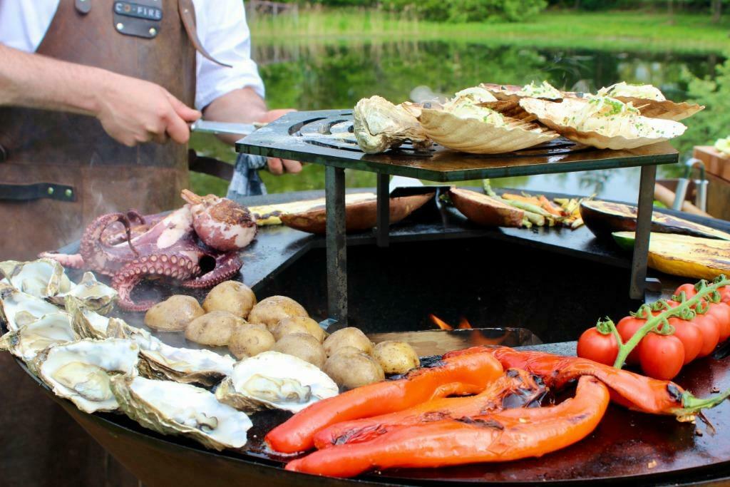 Brasero Corten, plat de feu, GrillRing, placha, BBQ, corten, Enlèvement ou Envoi, Neuf, Barbecook, Avec accessoires