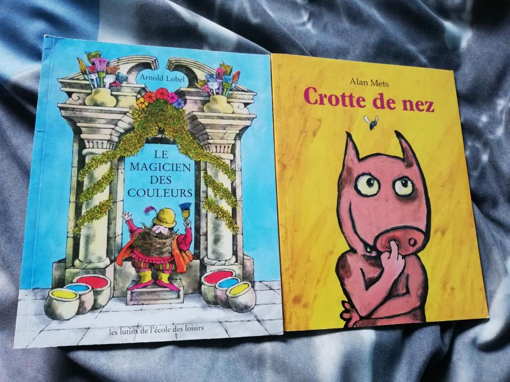2 Livres "Le magicien des couleurs" et "Crotte de nez", Garçon ou Fille, Enlèvement ou Envoi, Fiction général, Utilisé