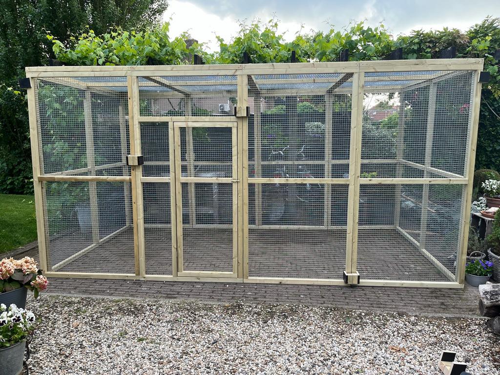 Geimpregneerd houten voliere, ook maatwerk!, Animaux & Accessoires, Oiseaux | Cages & Volières, Neuf, Volière, Bois, Enlèvement ou Envoi