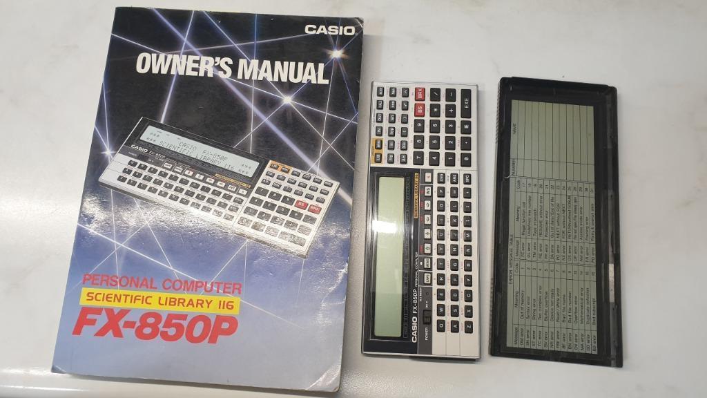 jw1149 : casio rekenmachine FX850P  met uitbreiding RP-33, Ophalen of Verzenden, Gebruikt