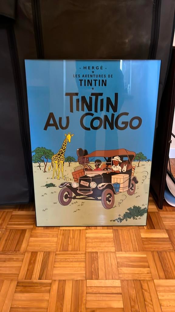 Affiche Tintin dans cadre léger 50x70cm, Enlèvement, Comme neuf