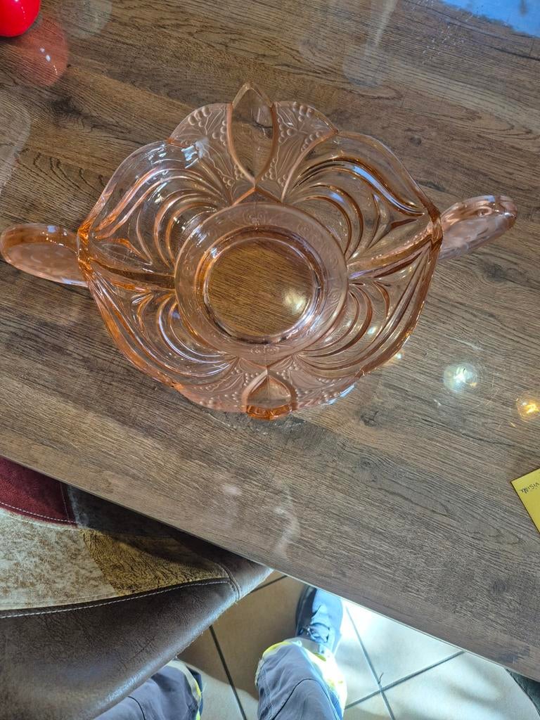 Rosaline art deco glazen middenstuk, Antiek en Kunst, Ophalen of Verzenden