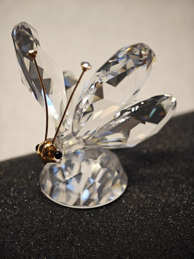 Vlinder op blad  klein + doos, Verzamelen, Swarovski, Ophalen, Zo goed als nieuw