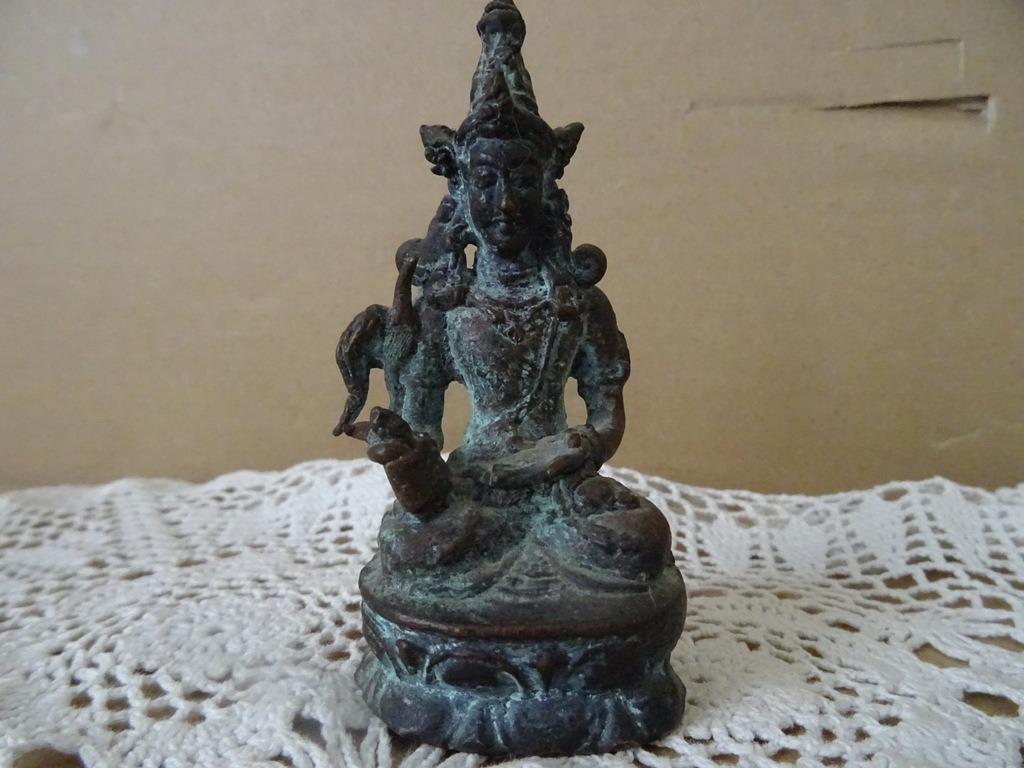 Statue de Bouddha vintage en bronze Statue de Bouddha 9 cm, Enlèvement ou Envoi, Comme neuf