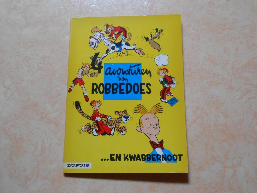 Robbedoes en Kwabbernoot 1 4 Avonturen van Robbedoes ...en, Eén stripboek, Ophalen of Verzenden, Zo goed als nieuw, FRANQUIN