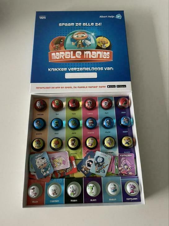 Volledige set met knikkers Marble mania Albert Heijn, Verzamelen, Albert Heijn, Ophalen of Verzenden