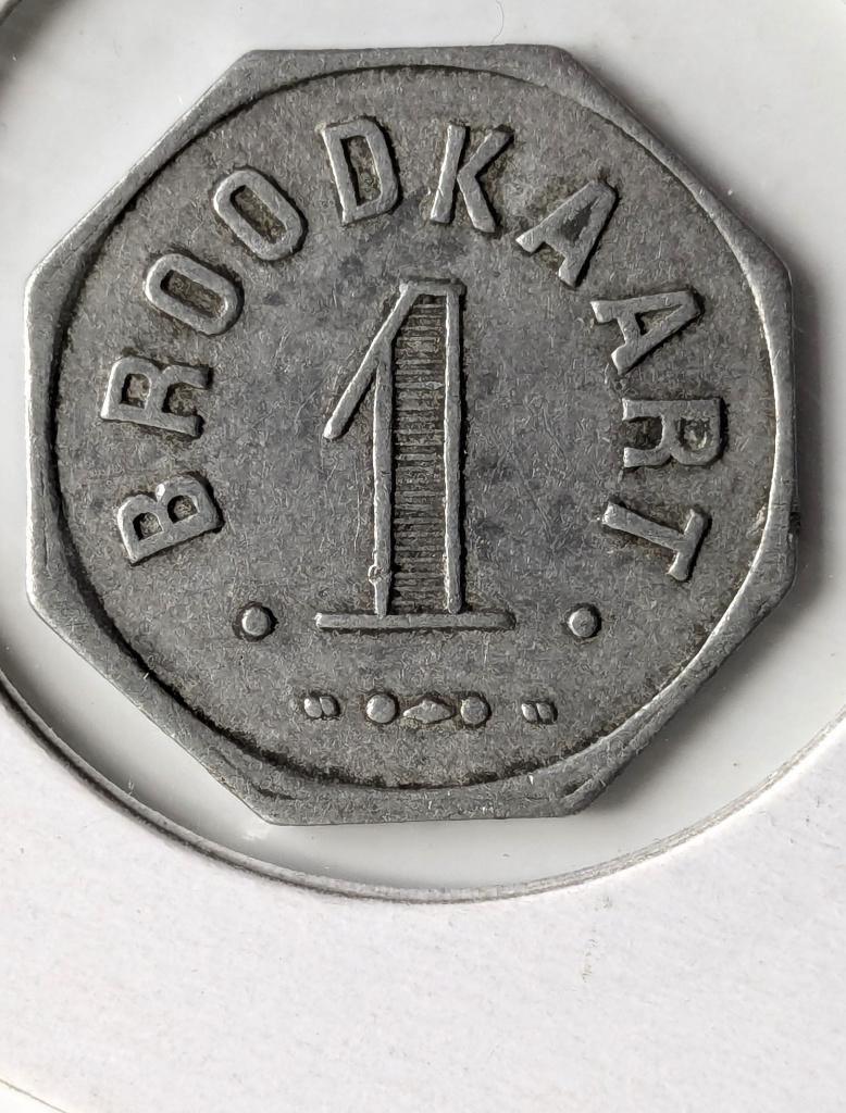Token Vooruit Dendermonde Broodkaart 1880 Alu, Postzegels en Munten, Ophalen of Verzenden, Overige materialen