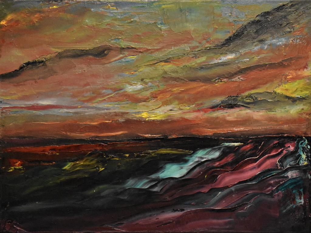 Abstract gemêleerd kleurenschilderij, door joky kamo, Antiek en Kunst, Ophalen, Olieverf, Abstract